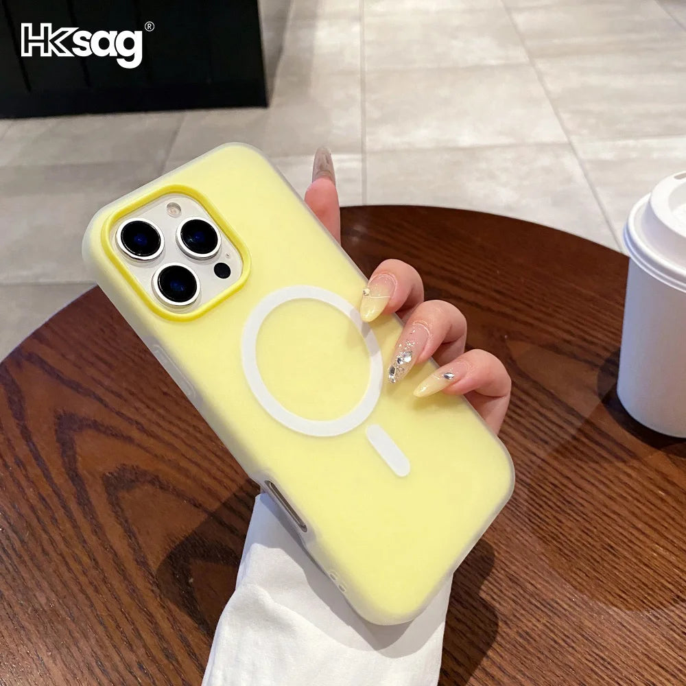Funda Fluorescente de Silicona Para Iphone Compatible con MagSafe